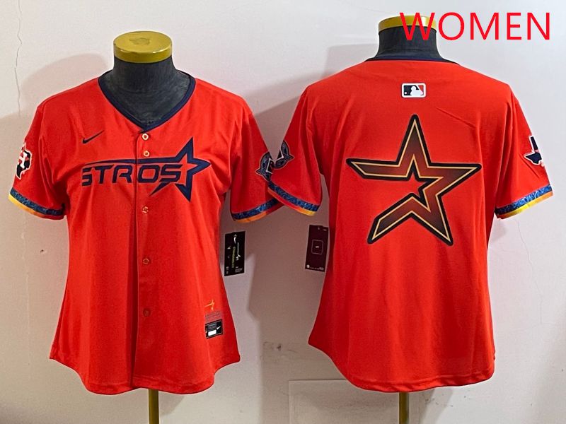 Women Houston Astros Blank Orange Fourth generation Joint Name 2025 Nike MLB Jersey style 7